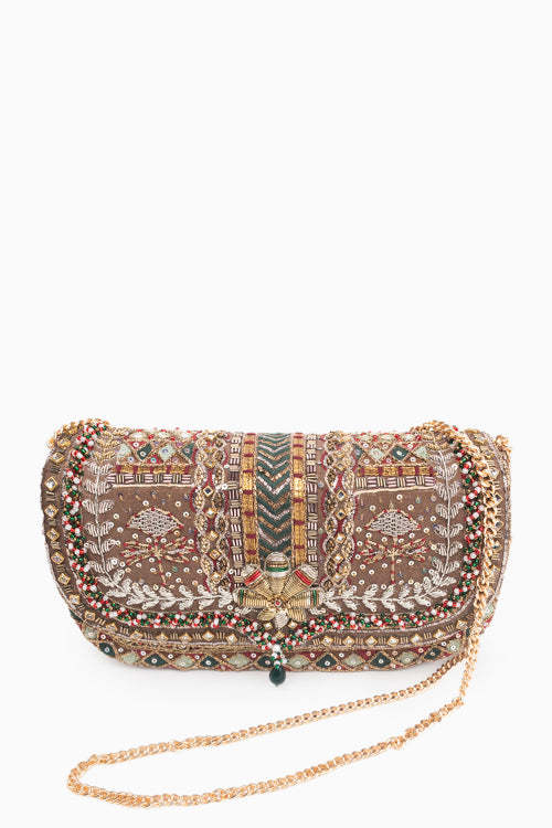 noor clutch vintage gold