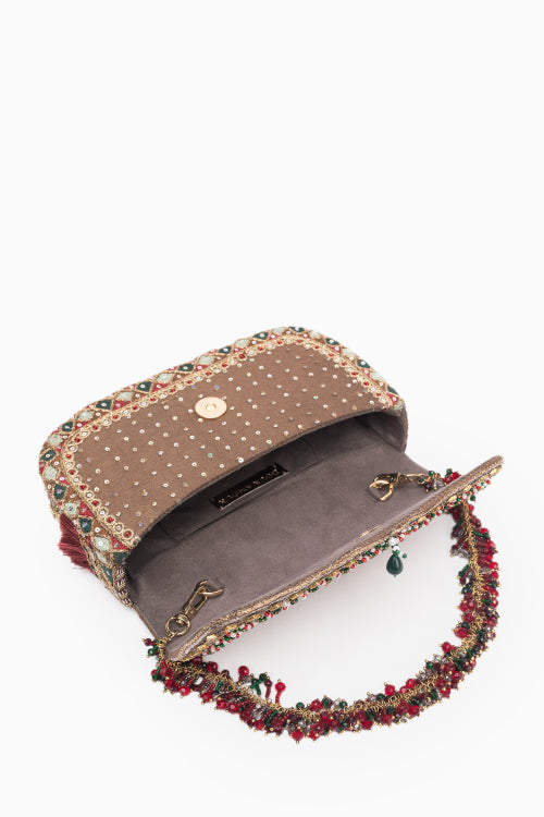 noor clutch vintage gold
