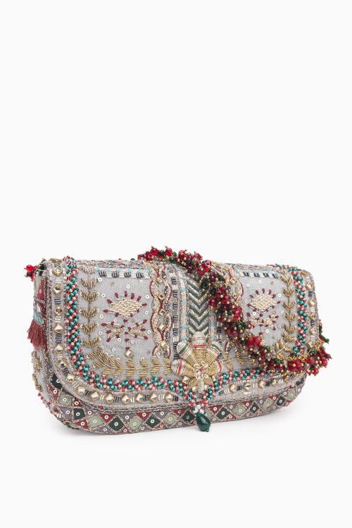 noor clutch silver