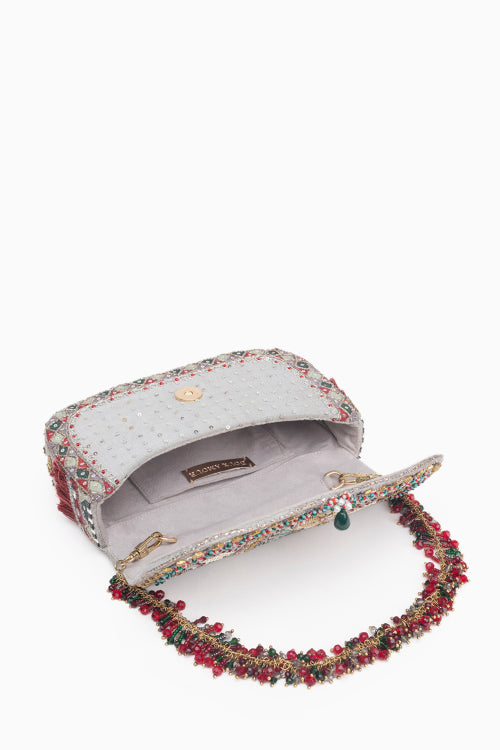 noor clutch silver