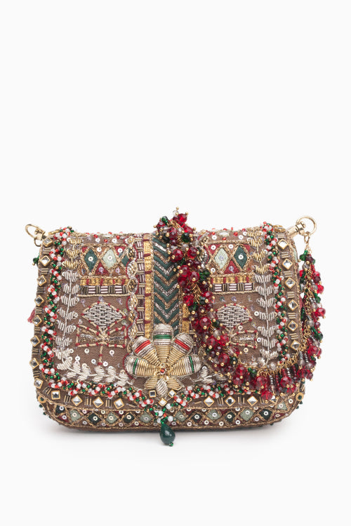 noor mini clutch vintage gold