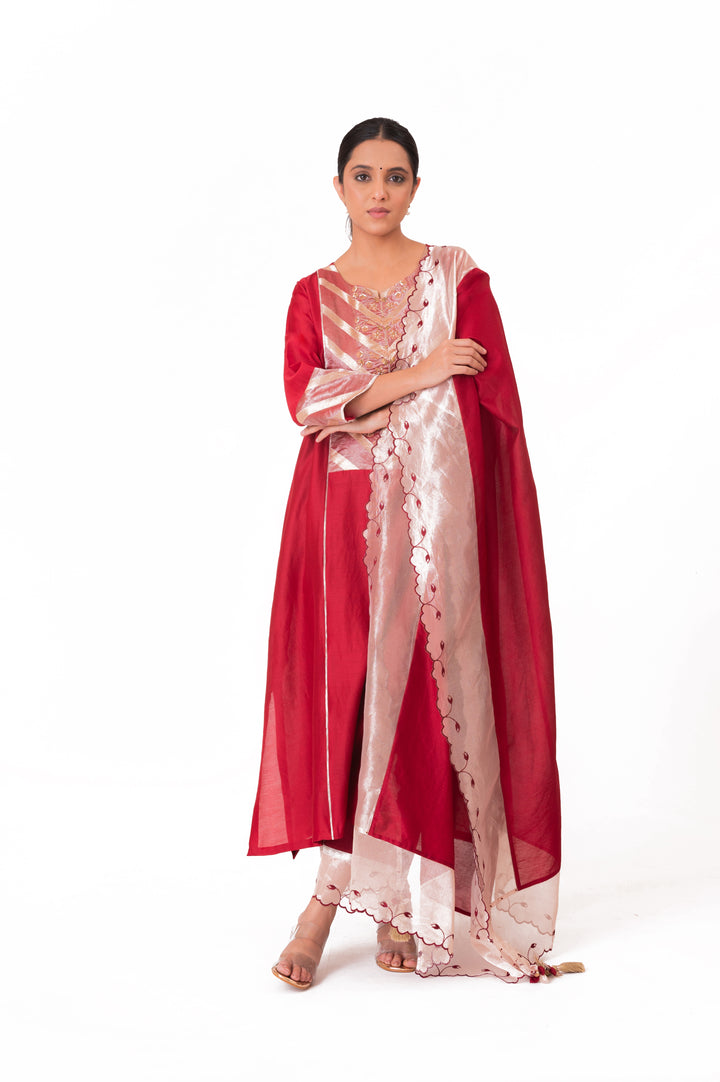 Banarasi Tissue Yoke Kurta Set