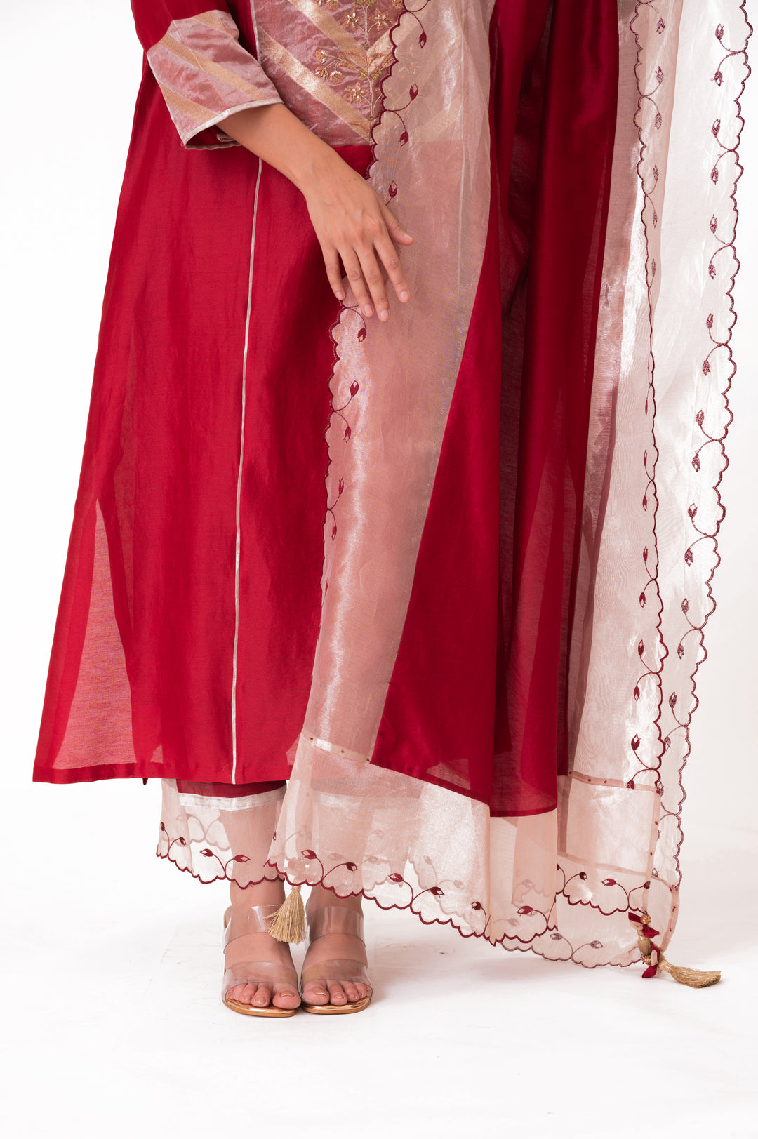 Banarasi Tissue Yoke Kurta Set