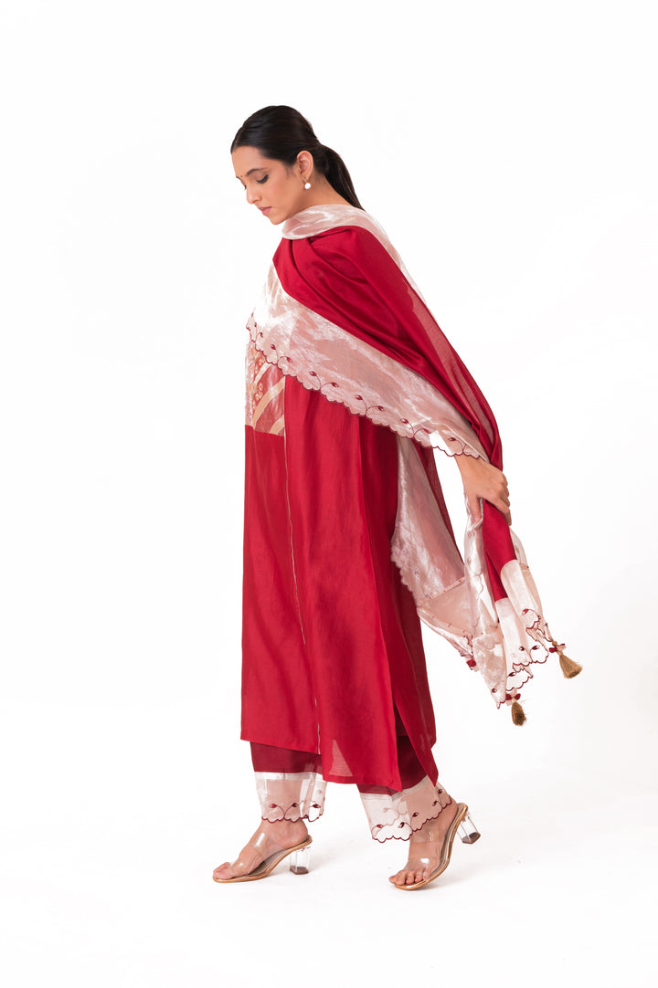 Banarasi Tissue Yoke Kurta Set