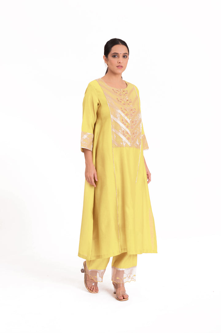 Banarasi Tissue Yoke Kurta Set