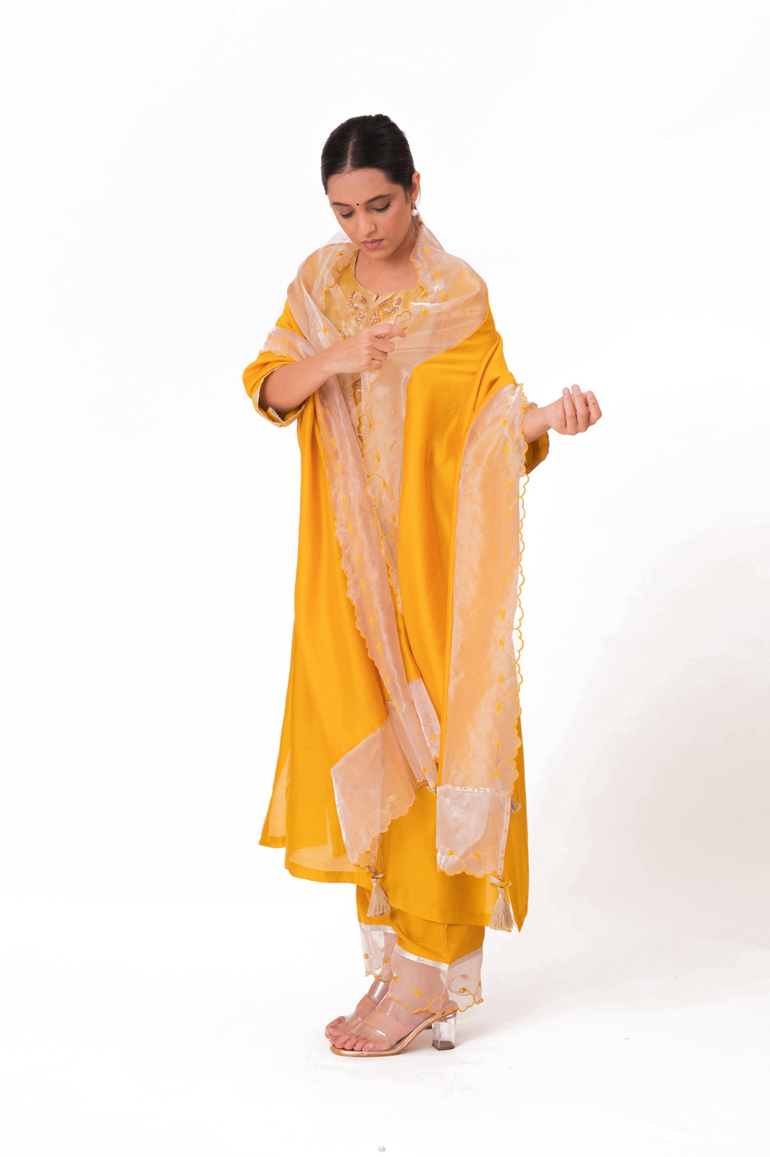 Banarasi Tissue Yoke Kurta Set