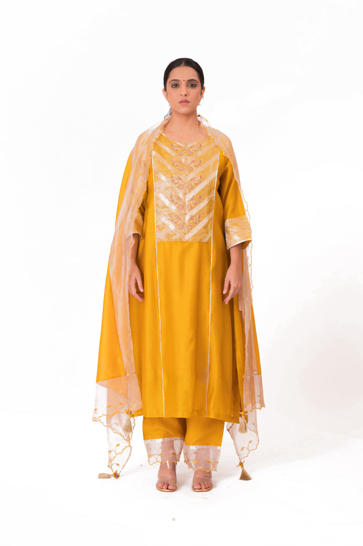 Banarasi Tissue Yoke Kurta Set