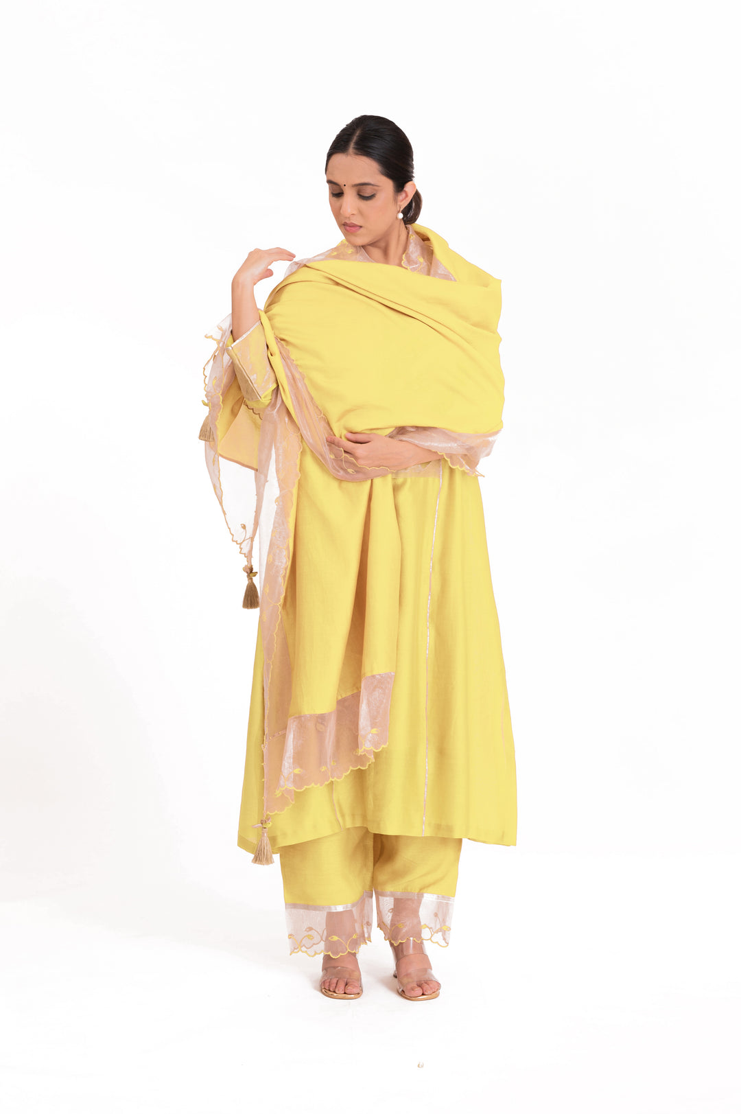 Banarasi Tissue Yoke Kurta Set