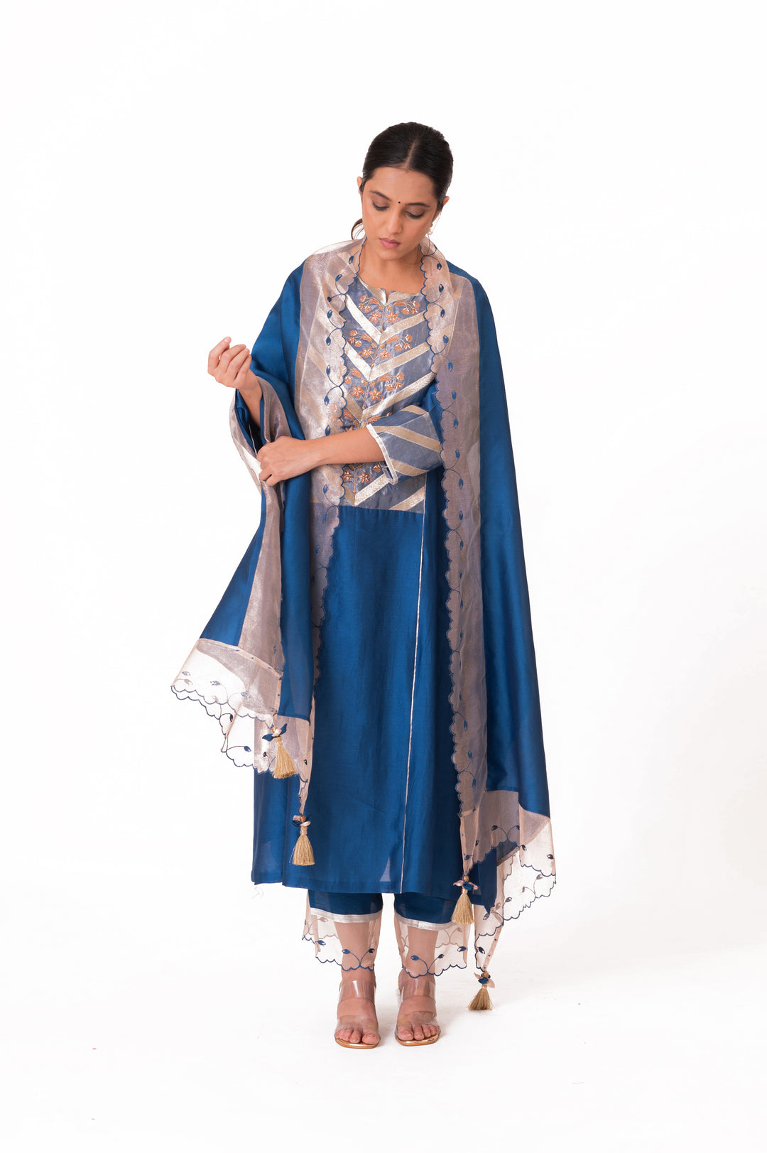 Banarasi Tissue Yoke Kurta Set