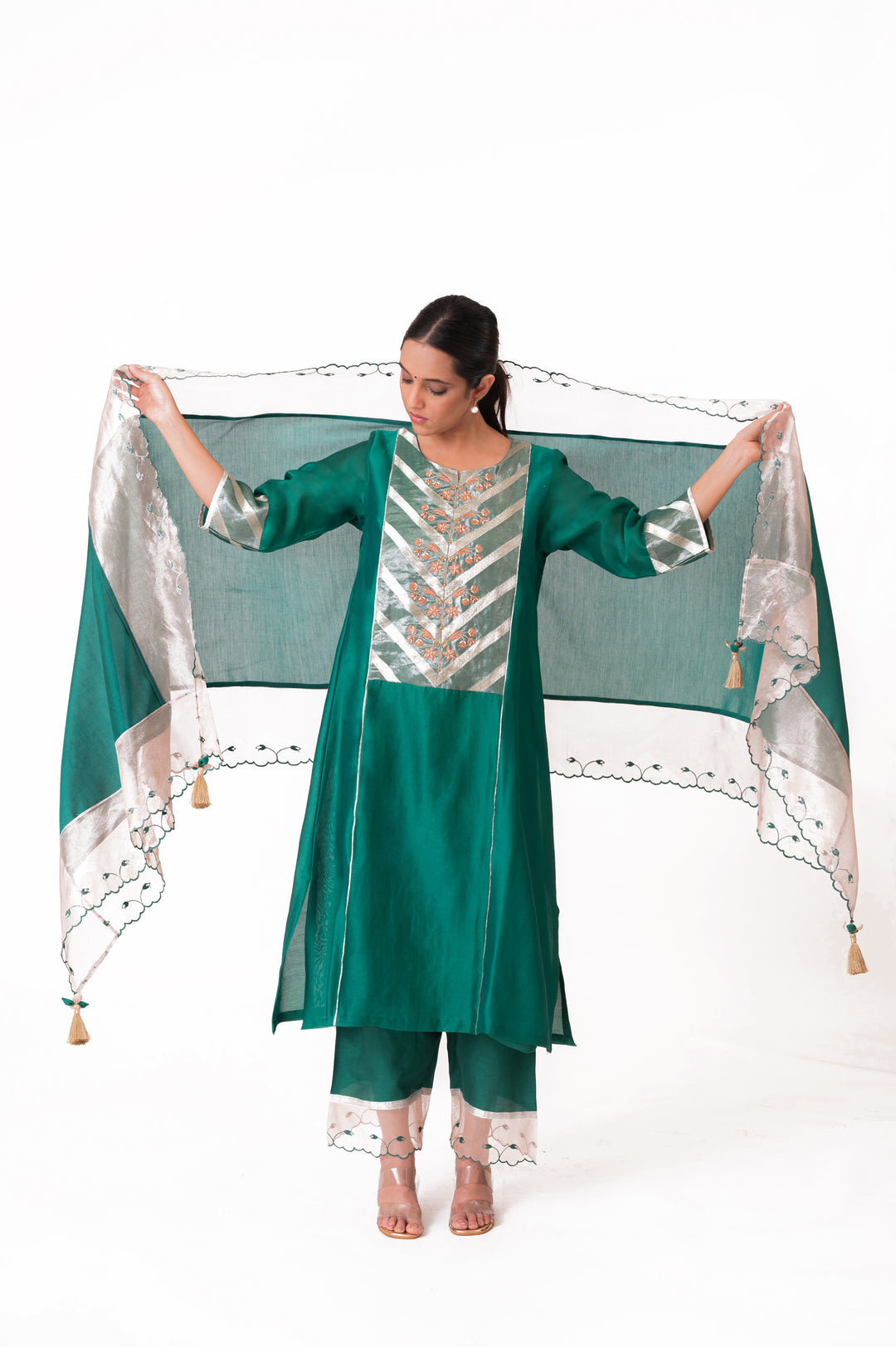 Banarasi Tissue Yoke Kurta Set