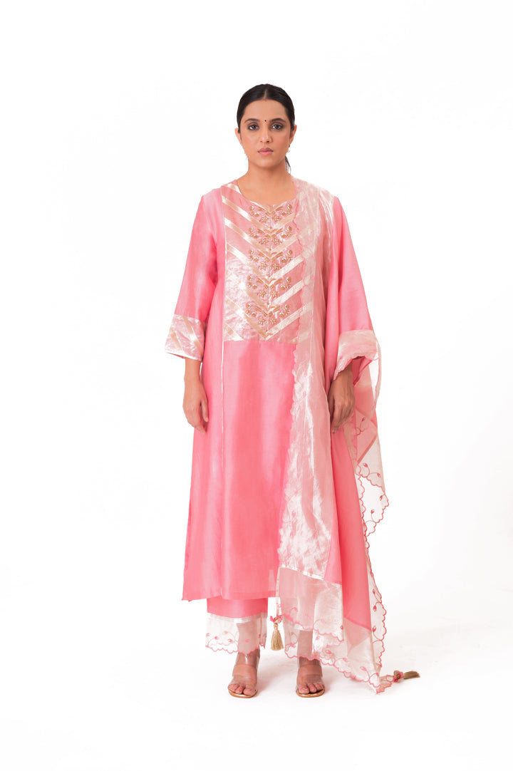 Banarasi Tissue Yoke Kurta Set