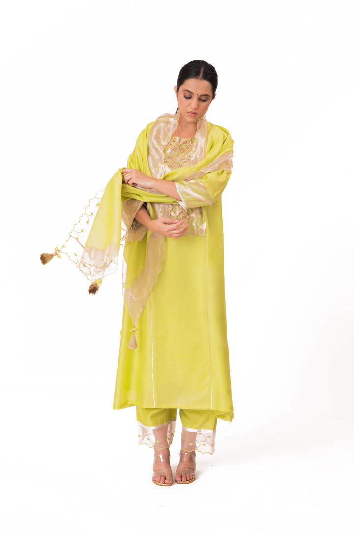 Banarasi Tissue Yoke Kurta Set