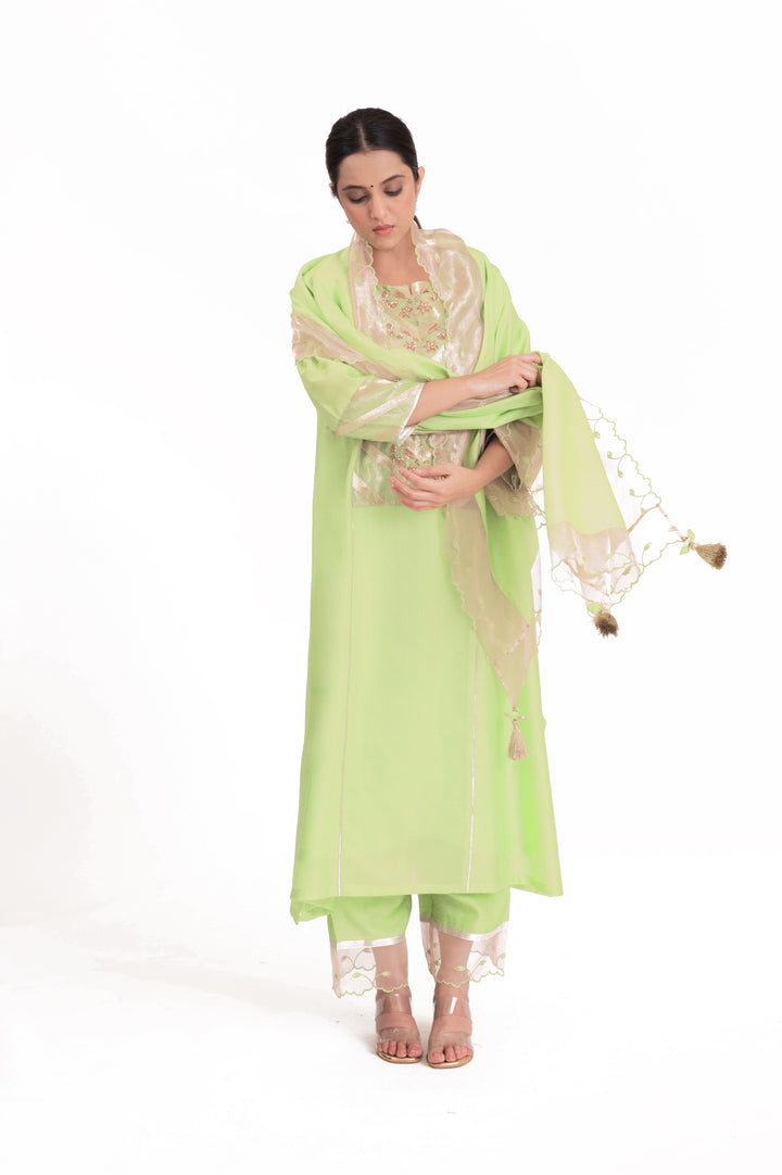 Banarasi Tissue Yoke Kurta Set