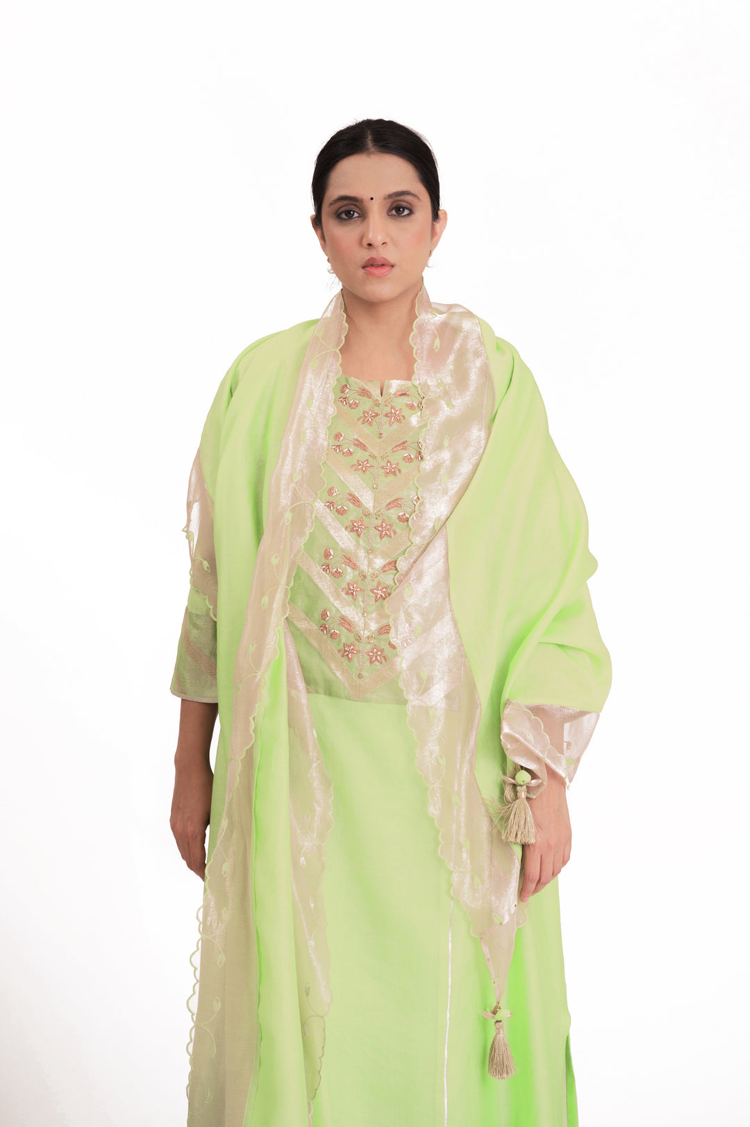 Banarasi Tissue Yoke Kurta Set