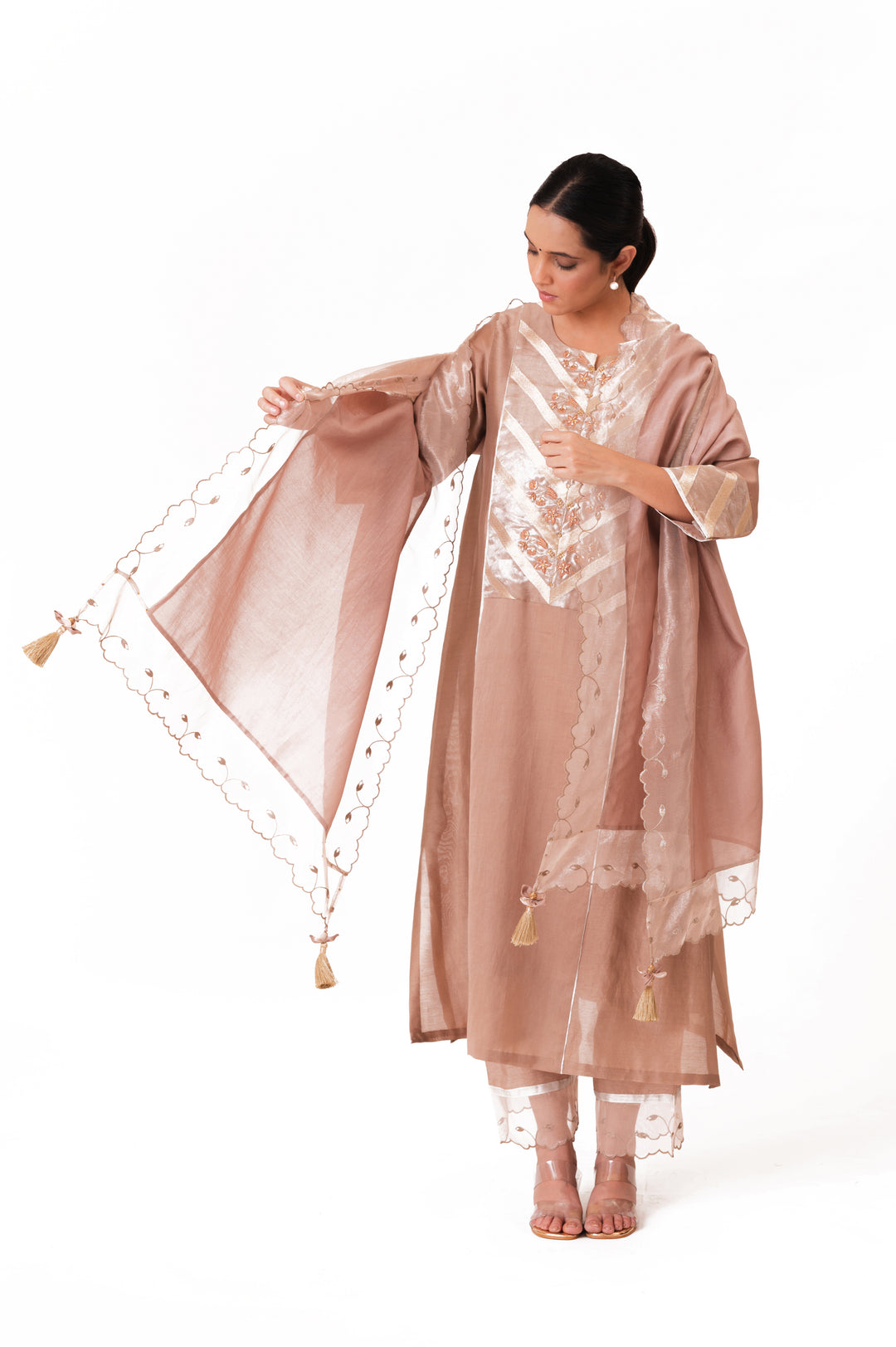 Banarasi Tissue Yoke Kurta Set