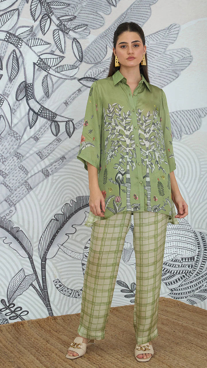 Asymmetrical Shirt With Pant