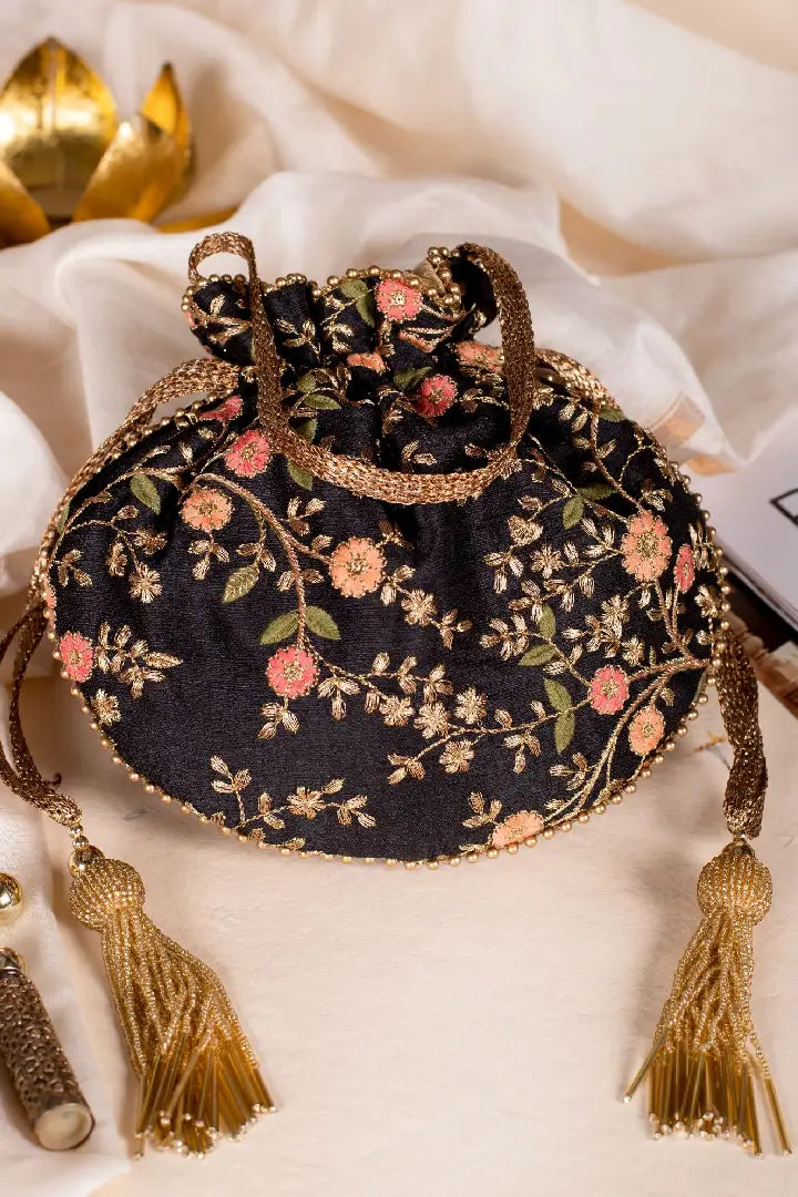 Floral Creeper Potli Bag