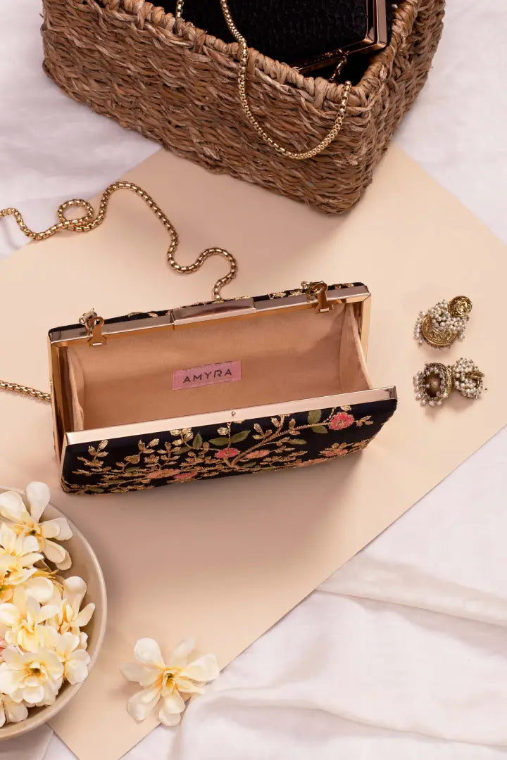 Floral Creeper Box Clutch