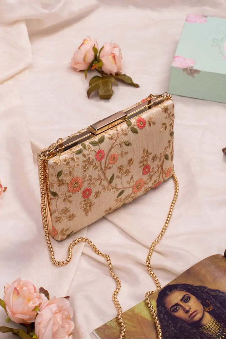 Floral Creeper Box Clutch