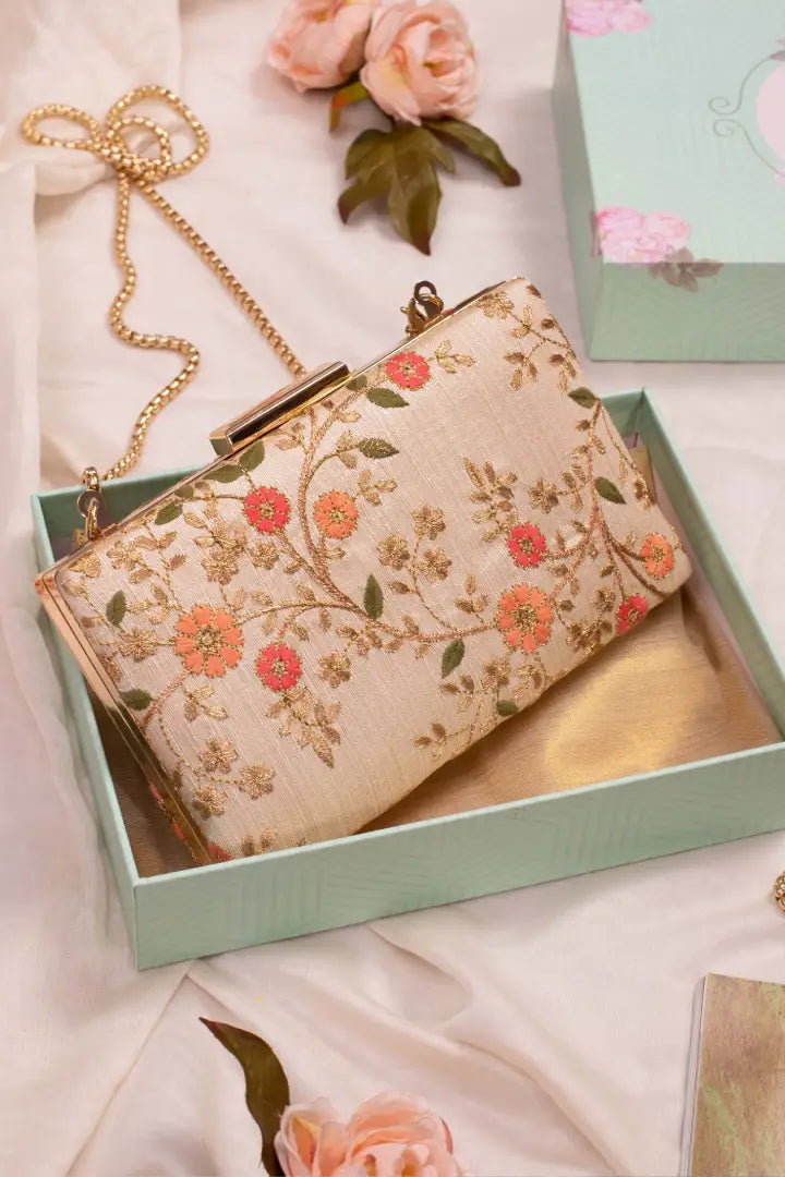 Floral Creeper Box Clutch