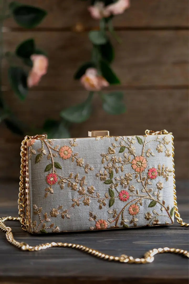 Floral Creeper Box Clutch