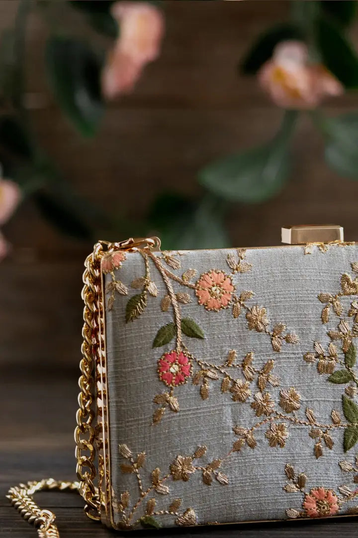 Floral Creeper Box Clutch