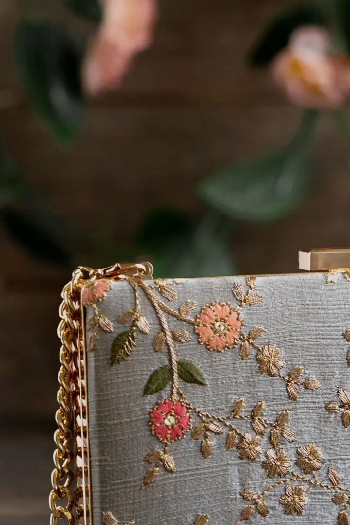 Floral Creeper Box Clutch