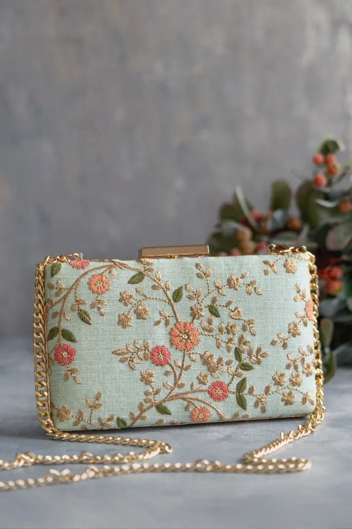 Floral Creeper Box Clutch