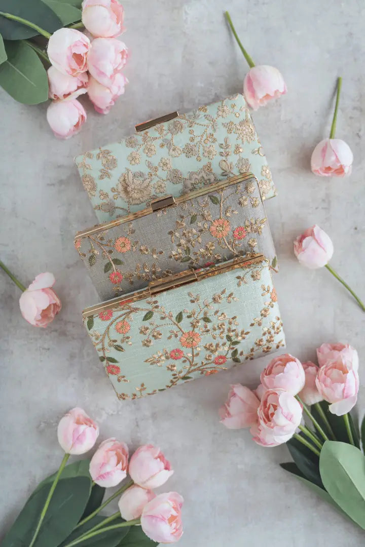 Floral Creeper Box Clutch