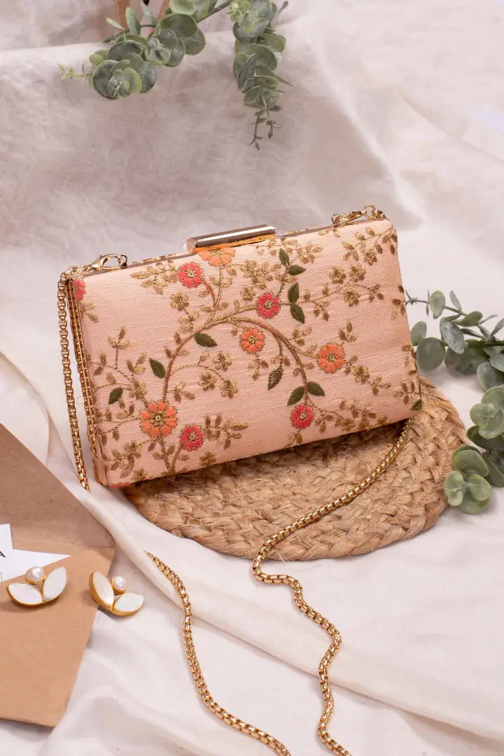 Floral Creeper Box Clutch