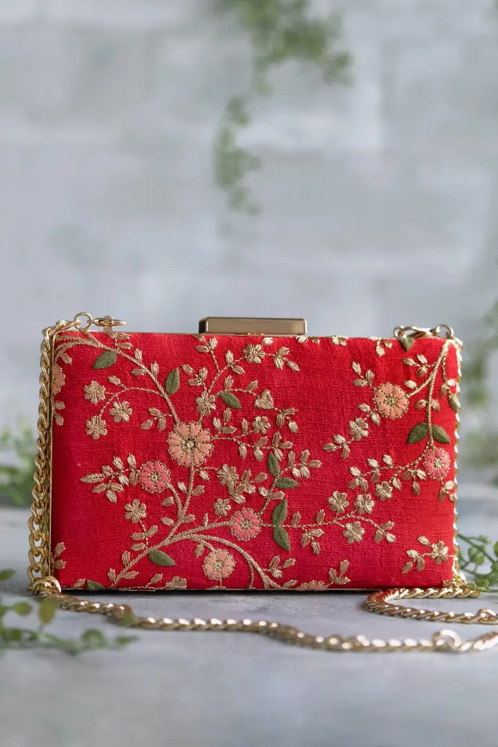 Floral Creeper Box Clutch