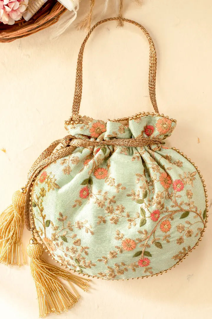 Floral Creeper Potli Bag