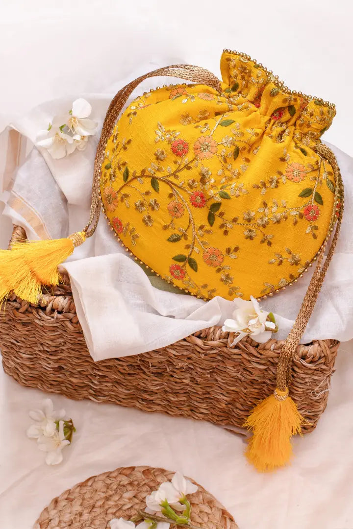 Floral Creeper Potli Bag