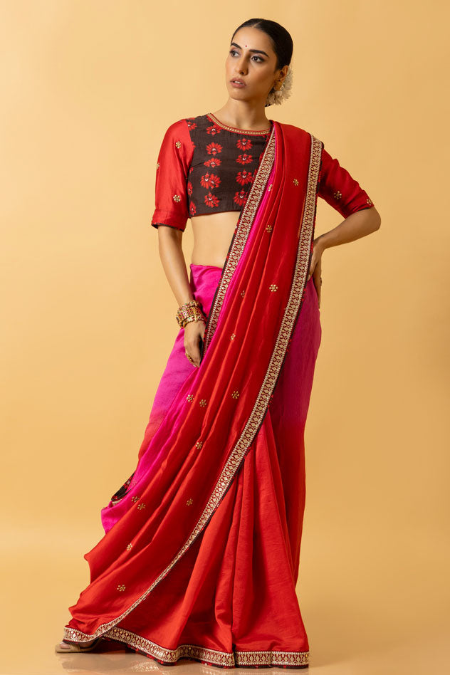 gulal shaded saree