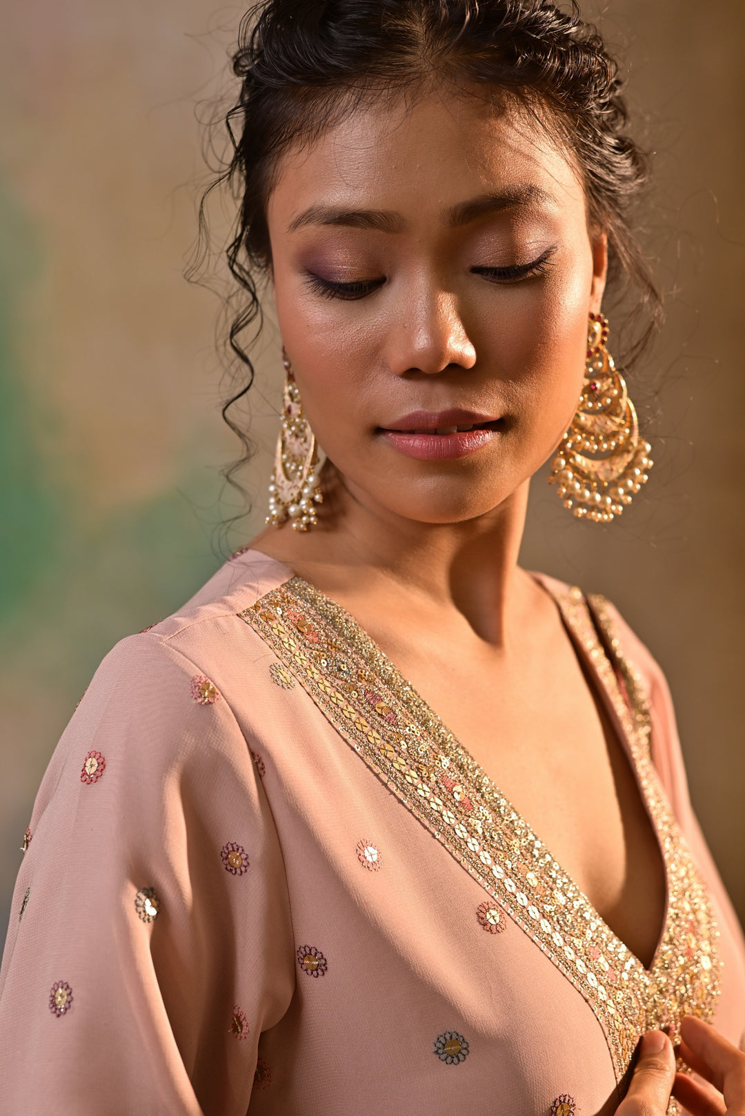 pink sharara set with embellished kameez