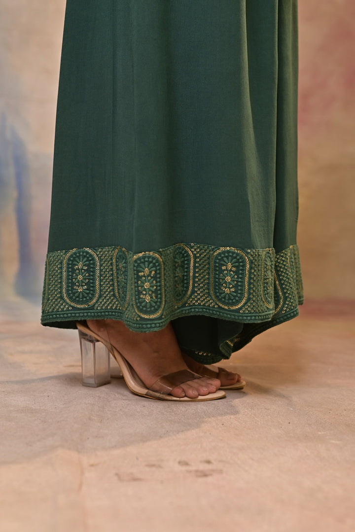 green sharara set