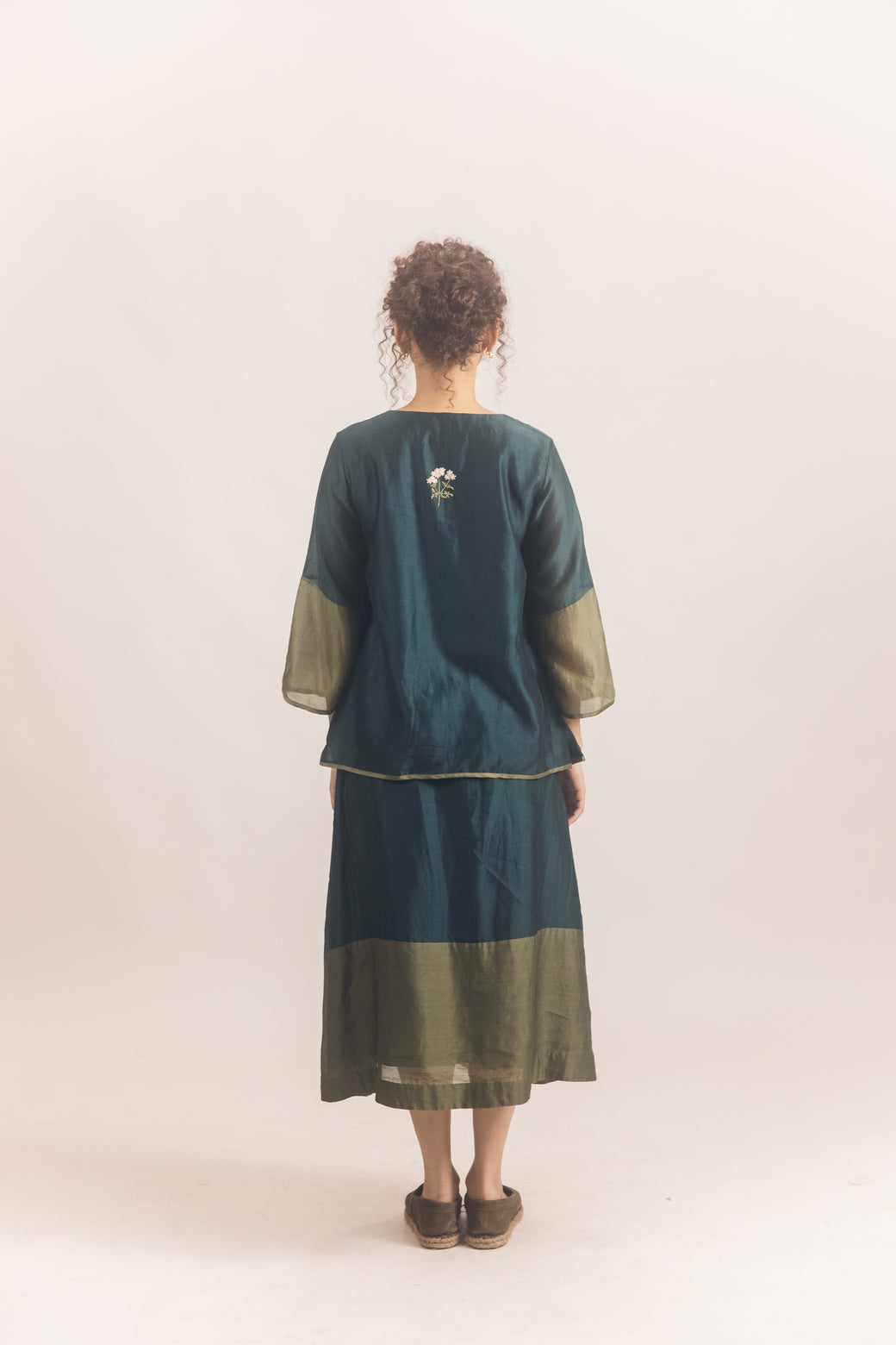 Block skirt set Blue
