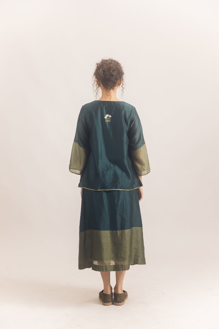 Block skirt set Blue