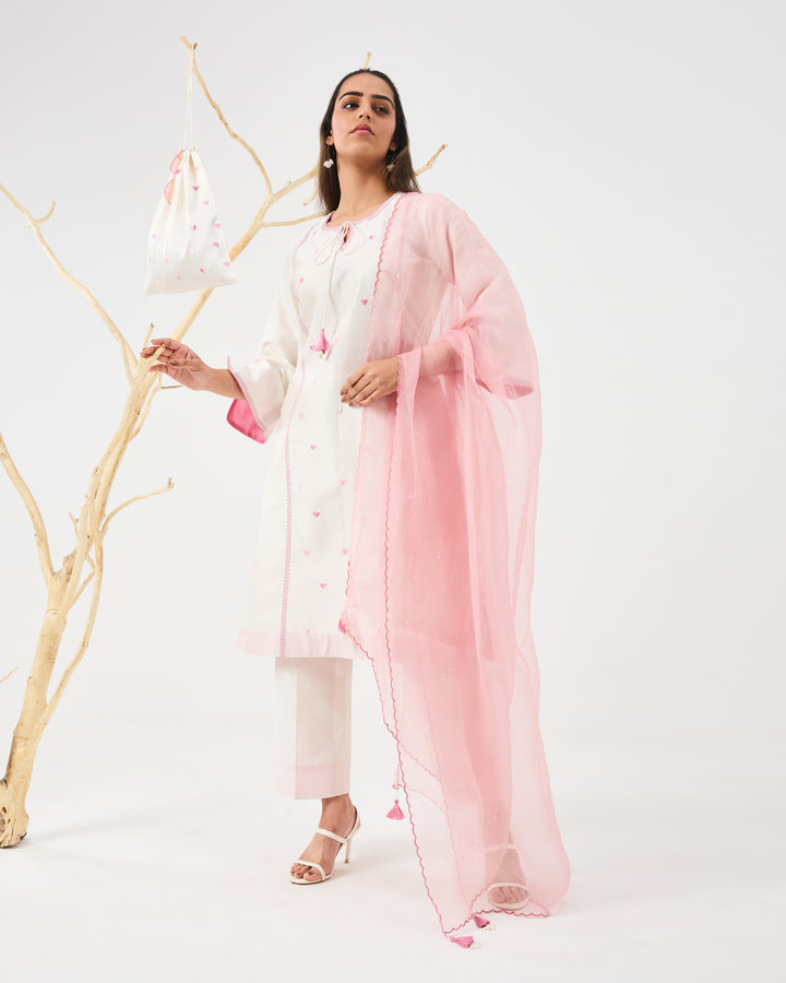 Dilzaah Solid Heart Aline Suit