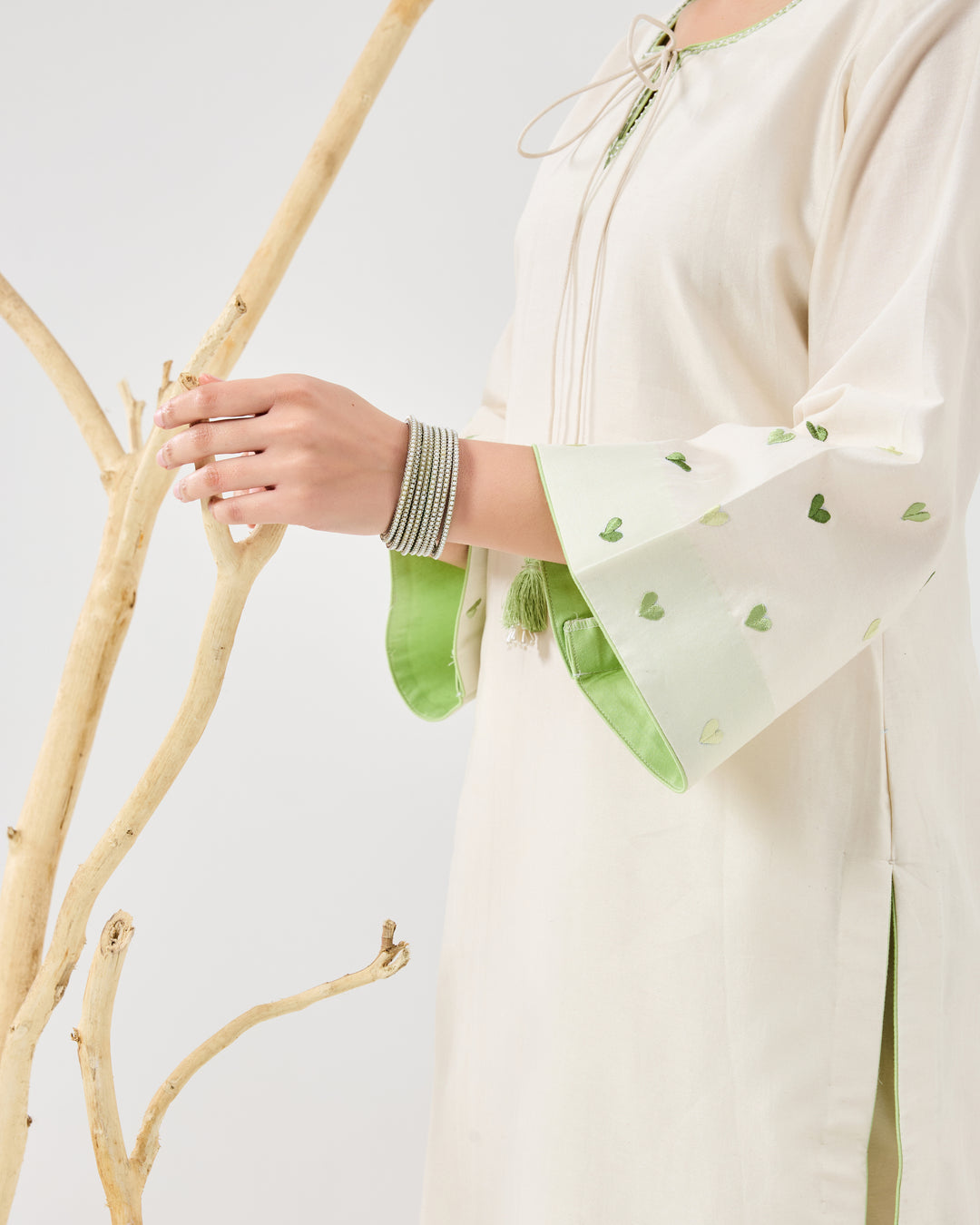 Dilzaah Solid Heart Straight Suit