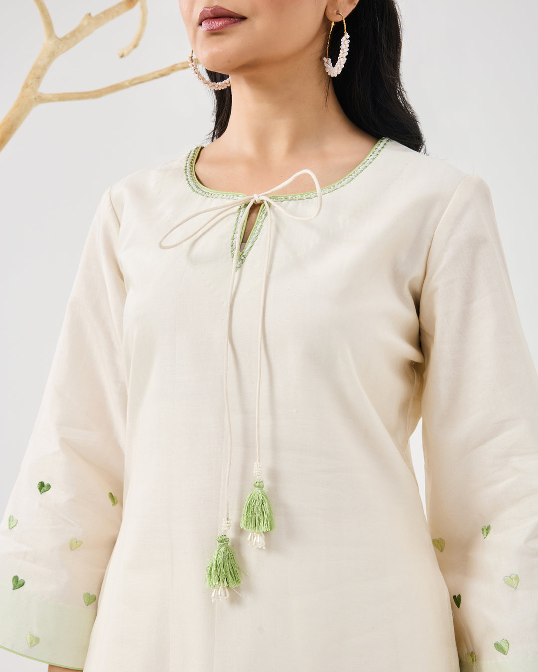 Dilzaah Solid Heart Straight Suit