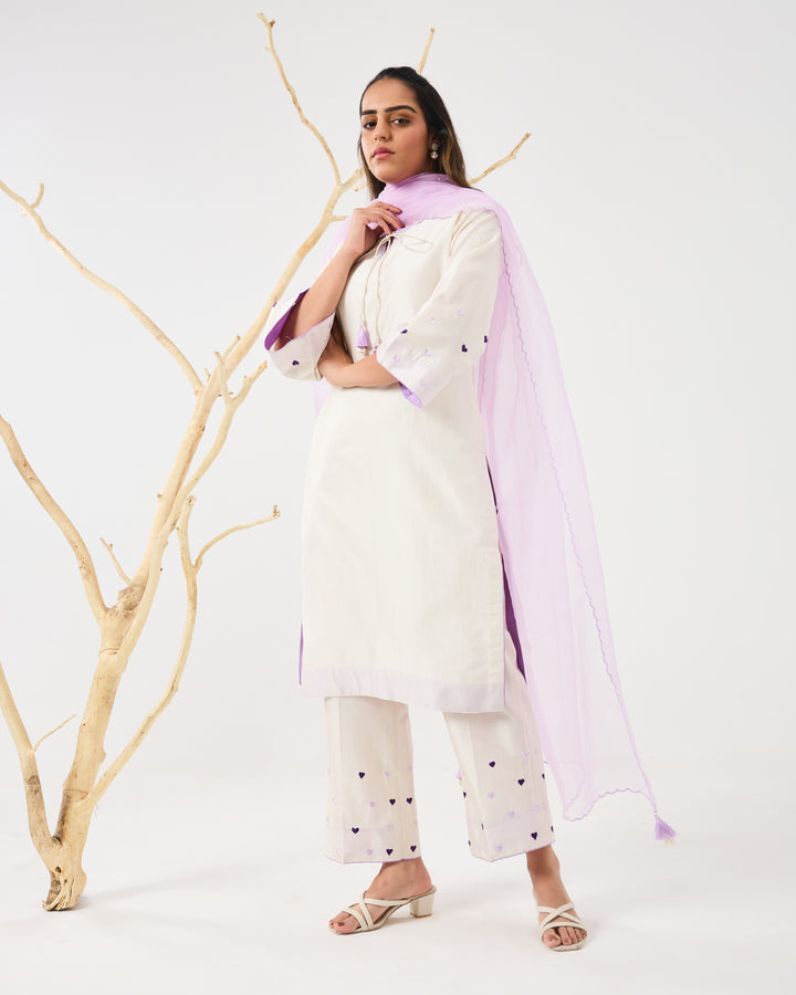 Dilzaah Solid Heart Straight Suit