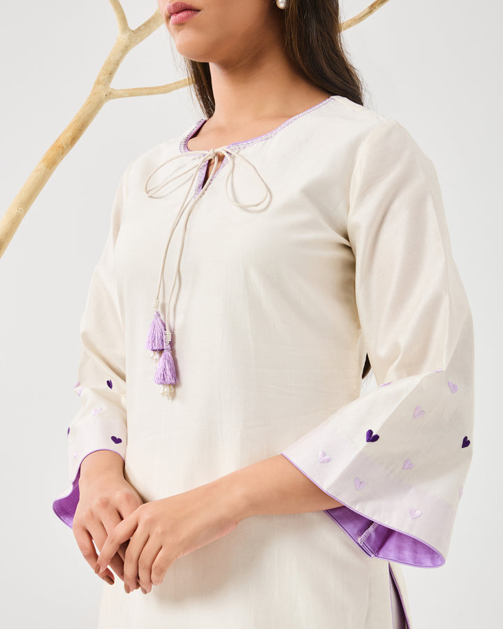 Dilzaah Solid Heart Straight Suit