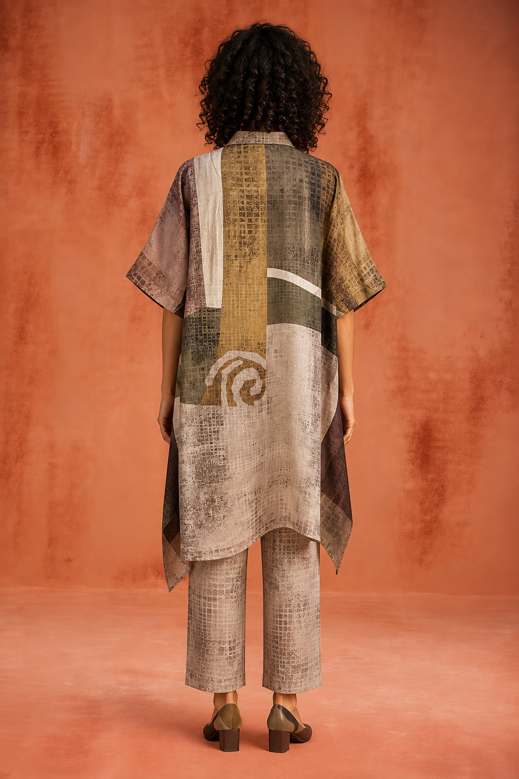 Kaleido High-Low Kaftan Set