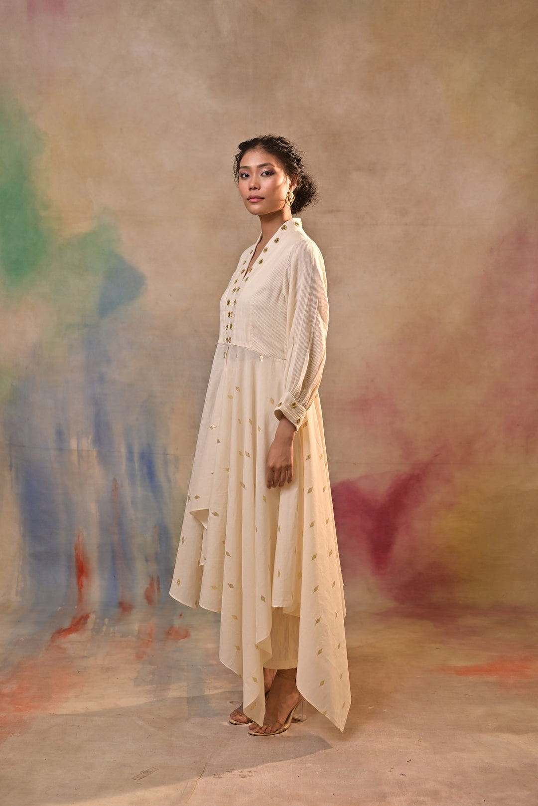 Ivory Gold Accent indo-western dress