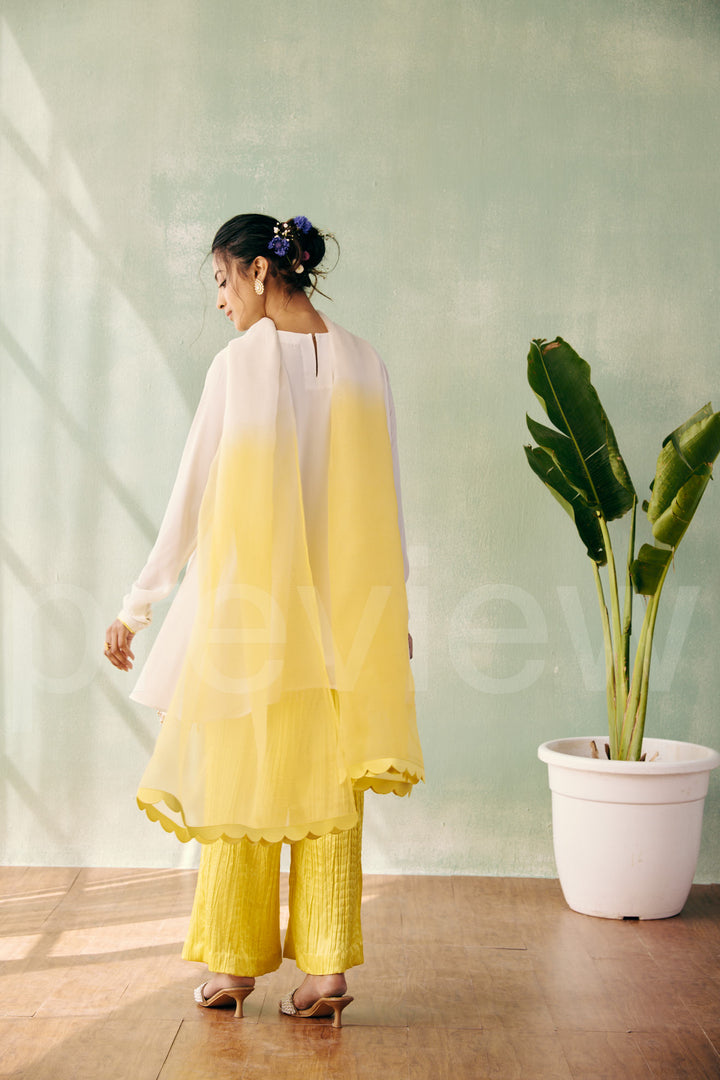 short shirt with side circular kali comes along with pleated pant