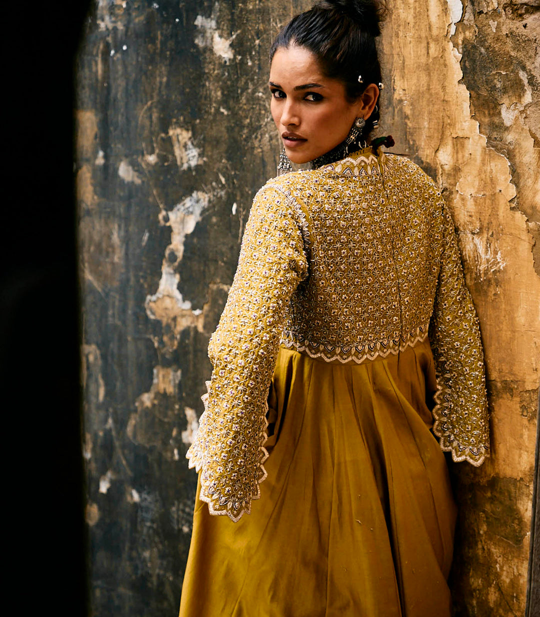 Mustard Anarkali Set