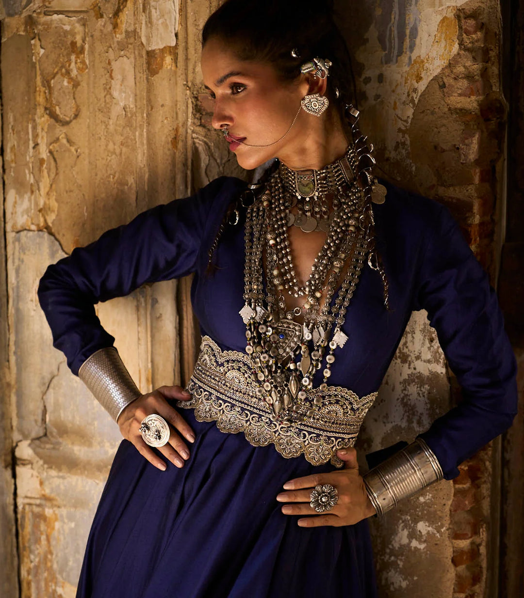 Purple Anarkali Set