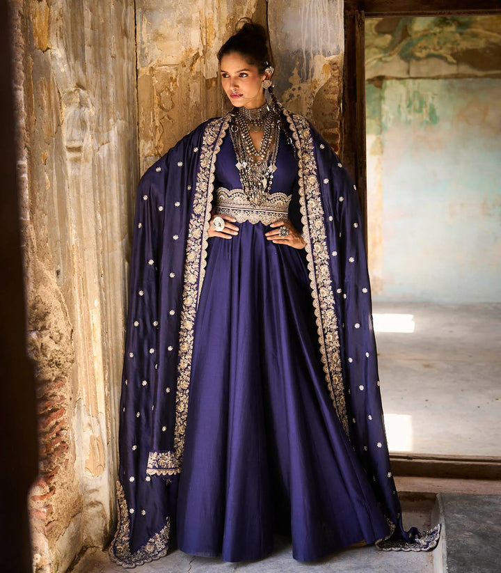Purple Anarkali Set
