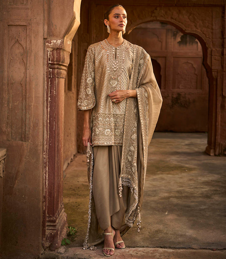 Golden Beige Tunic Set